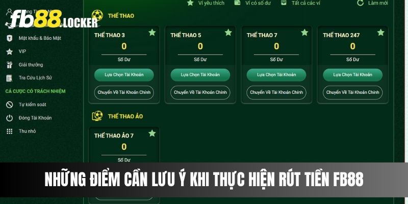 Những điểm cần lưu ý khi thực hiện rút tiền Fb88