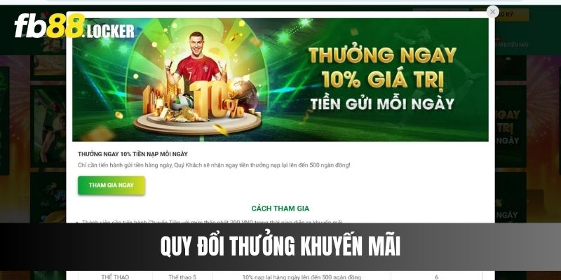 Quy đổi thưởng khuyến mãi