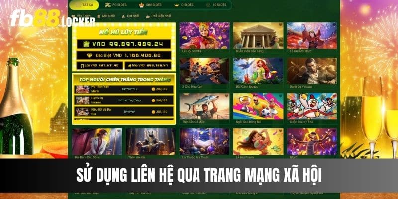 Sử dụng liên hệ qua trang mạng xã hội